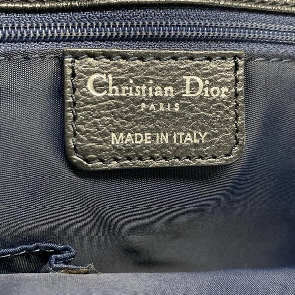 Auth DIOR/ChristianDior Flight Navy Gray Orange Denim Leather Tote Bag - Picture 7 of 16